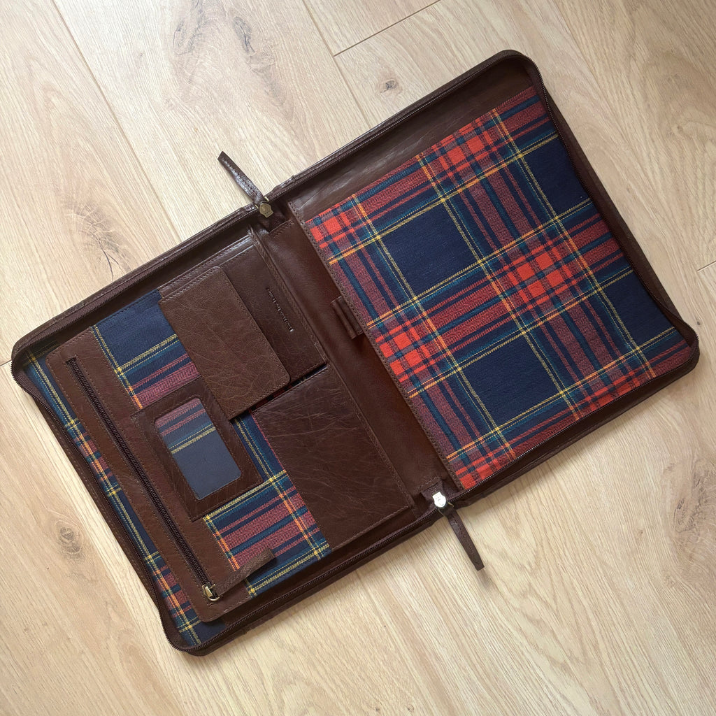 Rowallan Brown Leather Portfolio, A4 Document Holder, Business Case, Business File