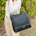 Rowallan Large Black Leather Shoulder Bag