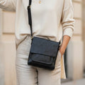 Rowallan Black Leather Cross Body Bag, Shoulder Bag