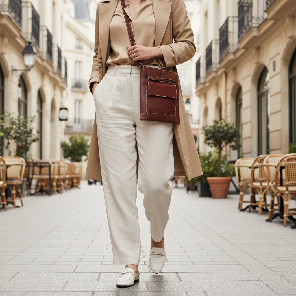 Rowallan Tan Leather Cross Body Bag, Shoulder Bag