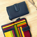 Rowallan Navy Leather Purse - RFID Secure