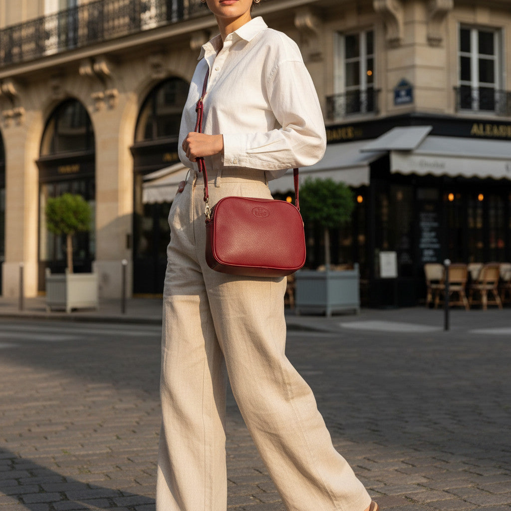 Rowallan Red Leather Cross Body Bag, Shoulder Bag, Travel Bag