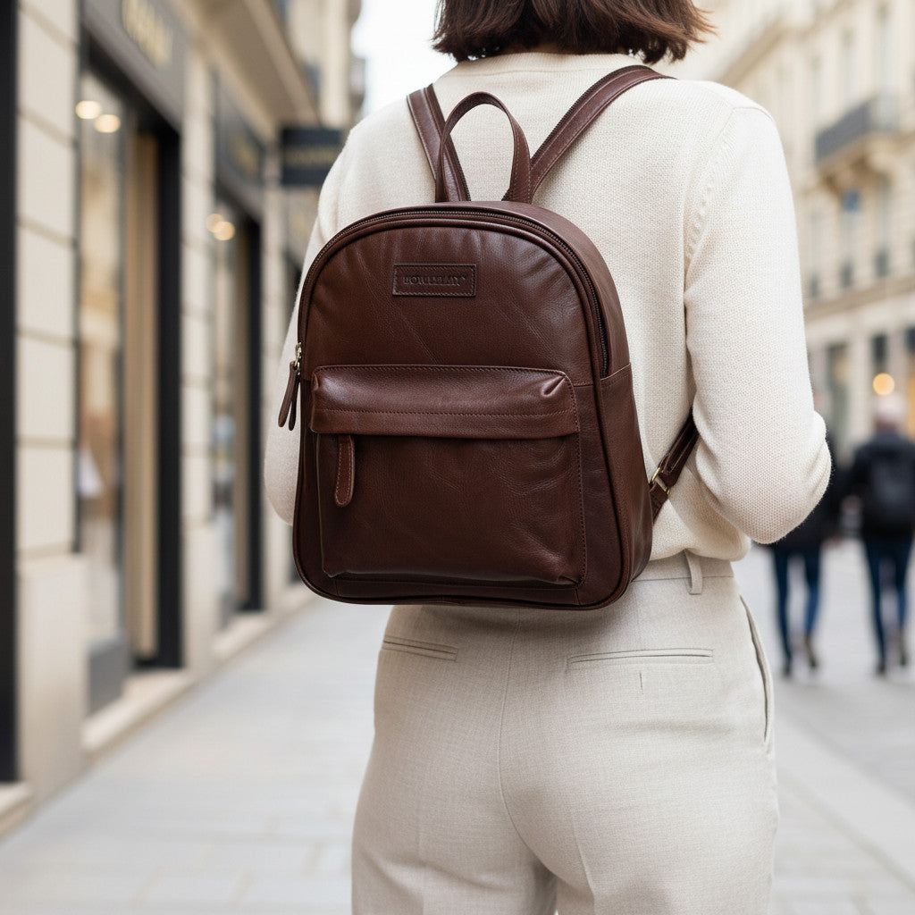 Rowallan Brown Leather Backpack