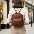Rowallan Cognac Leather Backpack