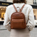 Rowallan Tan Leather Backpack