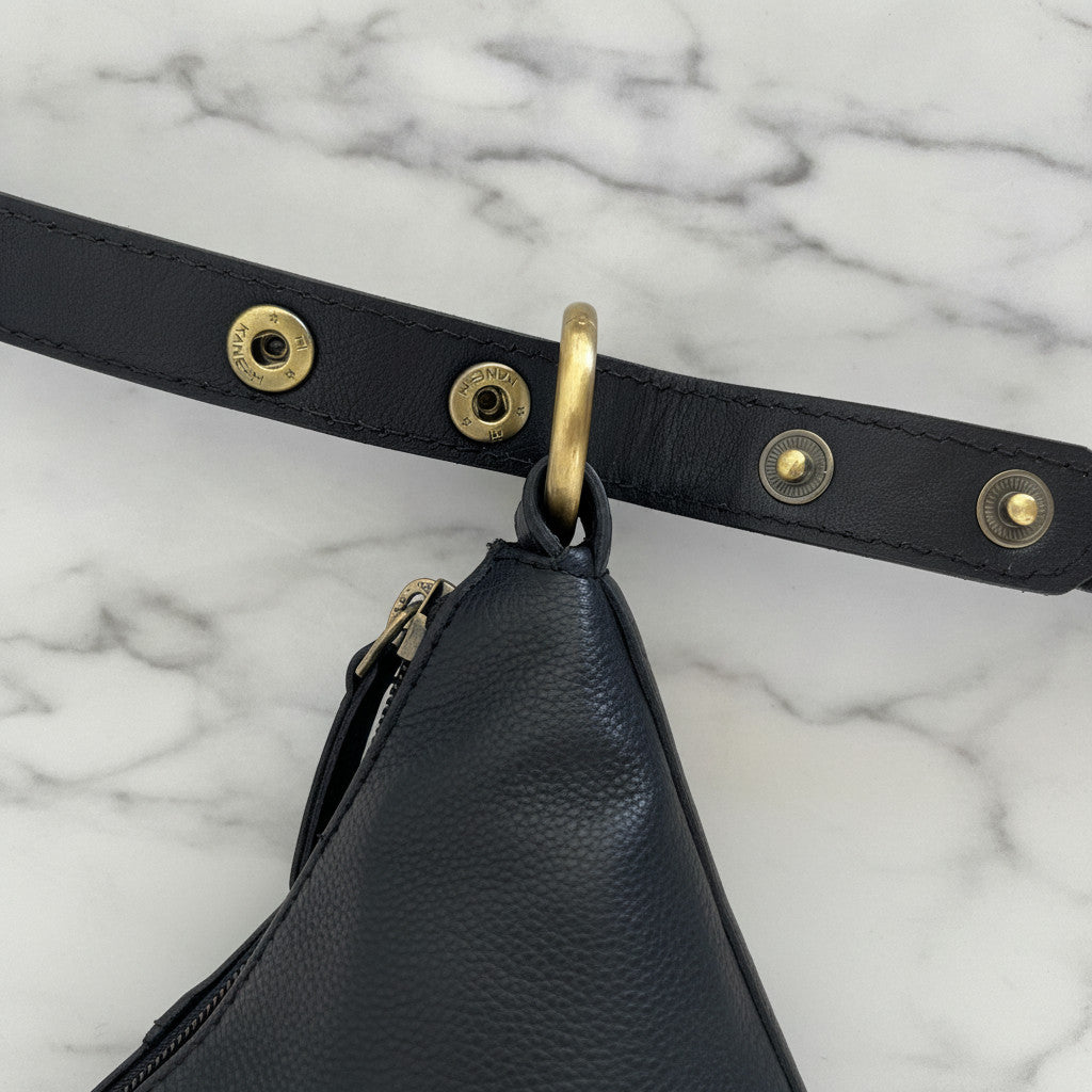 Rowallan Black Leather Shoulder Bag, Cross Body Bag