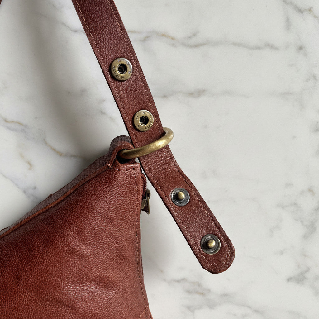 Rowallan Cognac Leather Shoulder Bag, Cross Body Bag