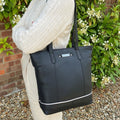 Rowallan Black Leather Tote Bag, Shoulder Bag