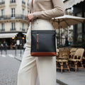 Rowallan Black and Tan Leather Cross Body Bag