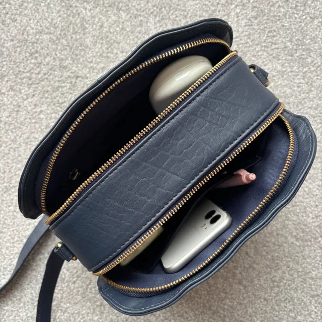 Rowallan Large Navy Leather Cross Body Bag, Shoulder Bag