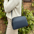 Rowallan Large Navy Leather Cross Body Bag, Shoulder Bag