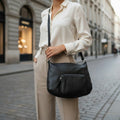 Rowallan Black Leather Cross Body, Shoulder Bag