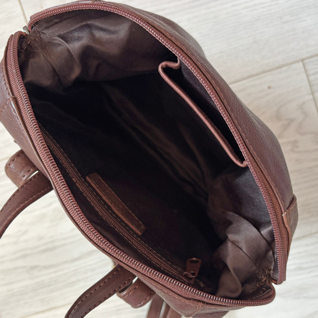 Rowallan Brown Leather Backpack