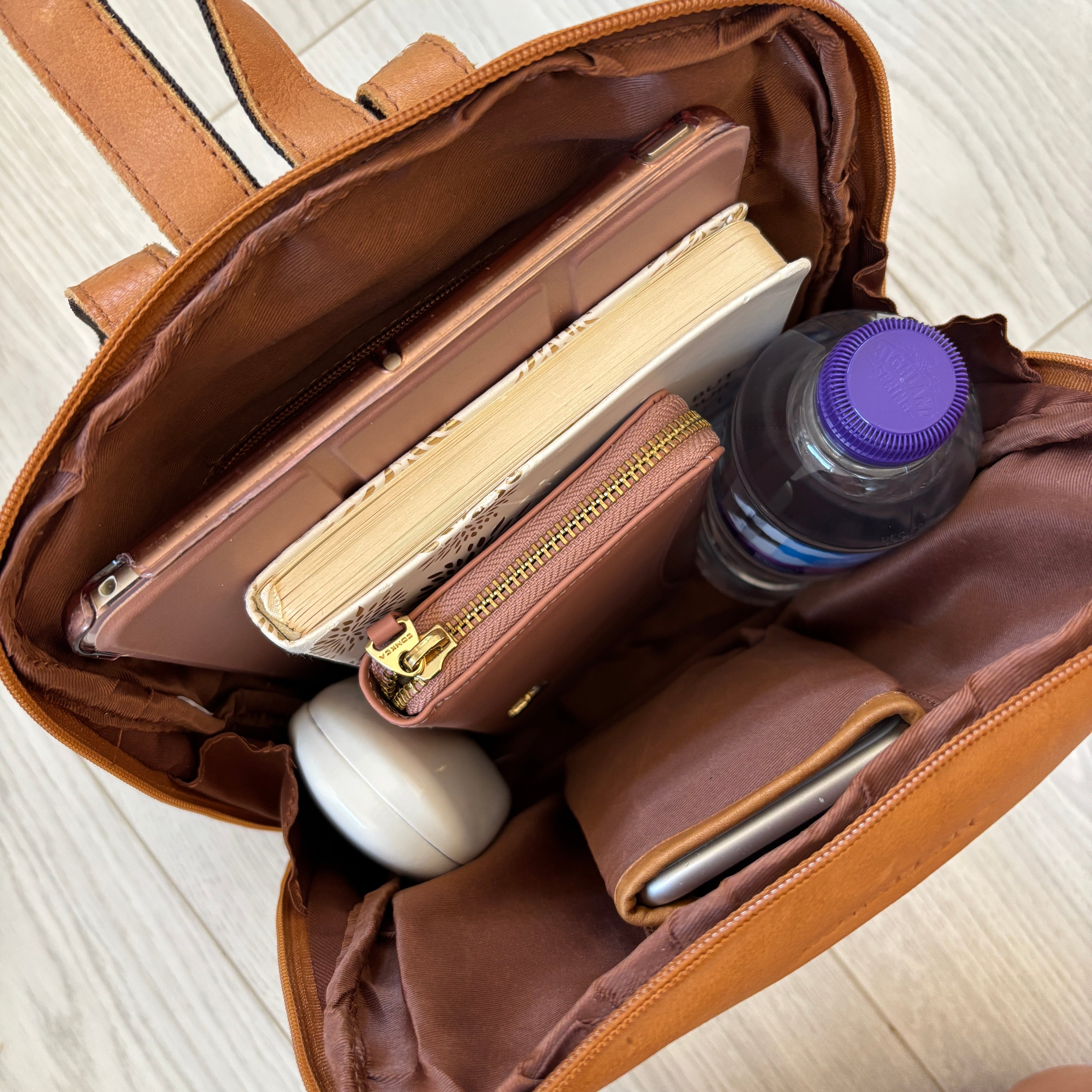Rowallan Tan Leather Backpack