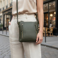 Rowallan Green Leather Shoulder Bag, Crossbody Bag