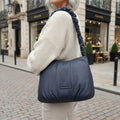 Rowallan Navy Leather Shoulder Bag, Handbag