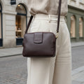 Rowallan Burgundy Leather Shoulder Bag, Organiser Bag