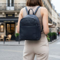 Rowallan Navy Leather Backpack