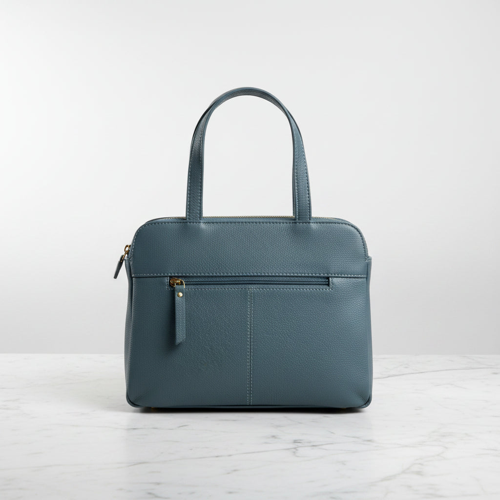 Rowallan Blue Leather Handbag, Shoulder Bag