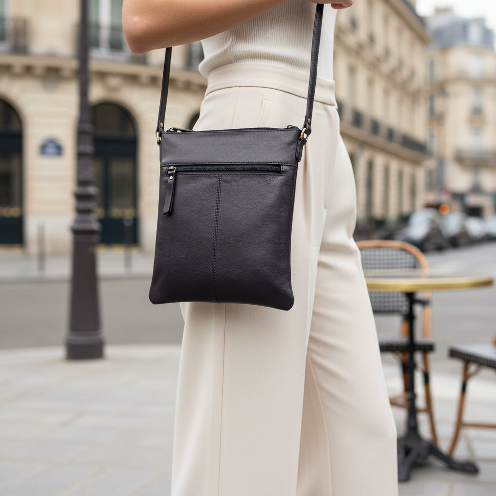 Rowallan Navy Leather Shoulder Bag, Cross Body Bag