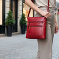 Rowallan Red Leather Shoulder Bag, Cross Body Bag