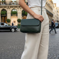 Rowallan Green Leather Shoulder Bag, Clutch Bag