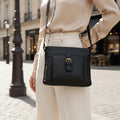 Rowallan Black Leather Shoulder Bag, Crossbody Bag