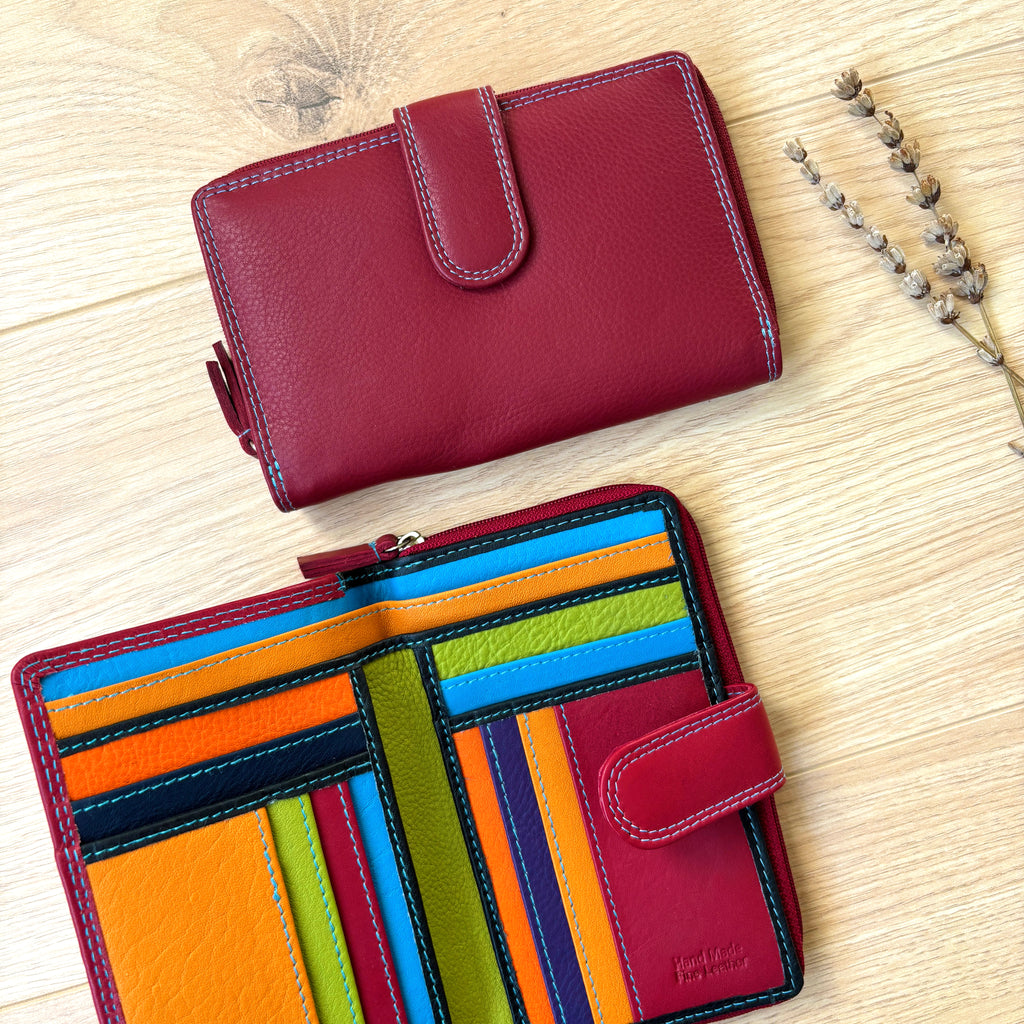 Rowallan Red Leather Purse - RFID Secure