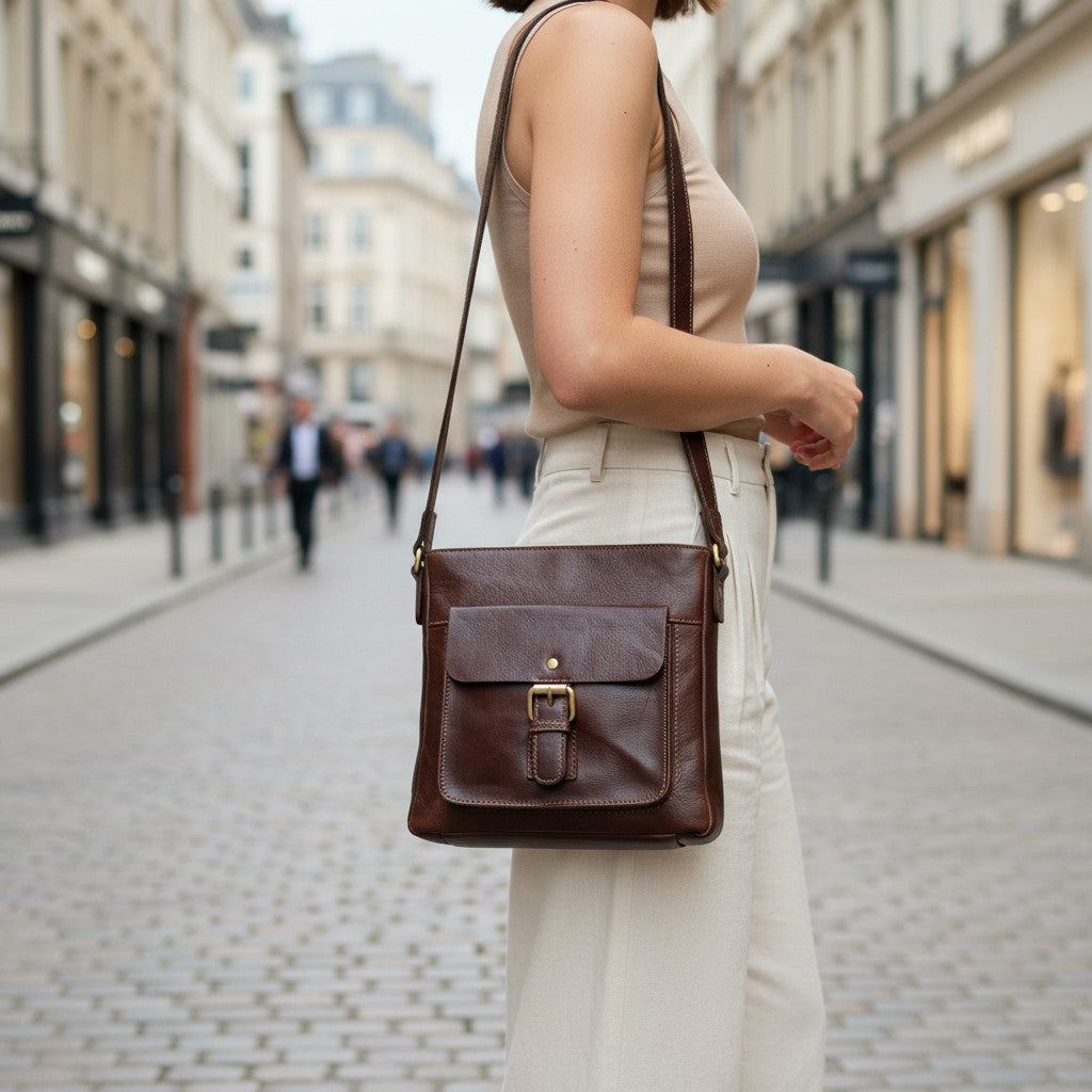 Rowallan Brown Premium Leather Cross Body, Shoulder Bag