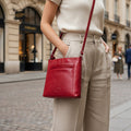 Rowallan Red Leather Handbag, Shoulder Bag