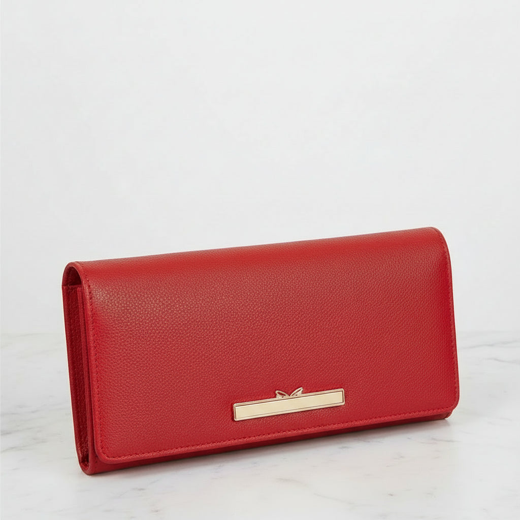Large Red Leather Purse