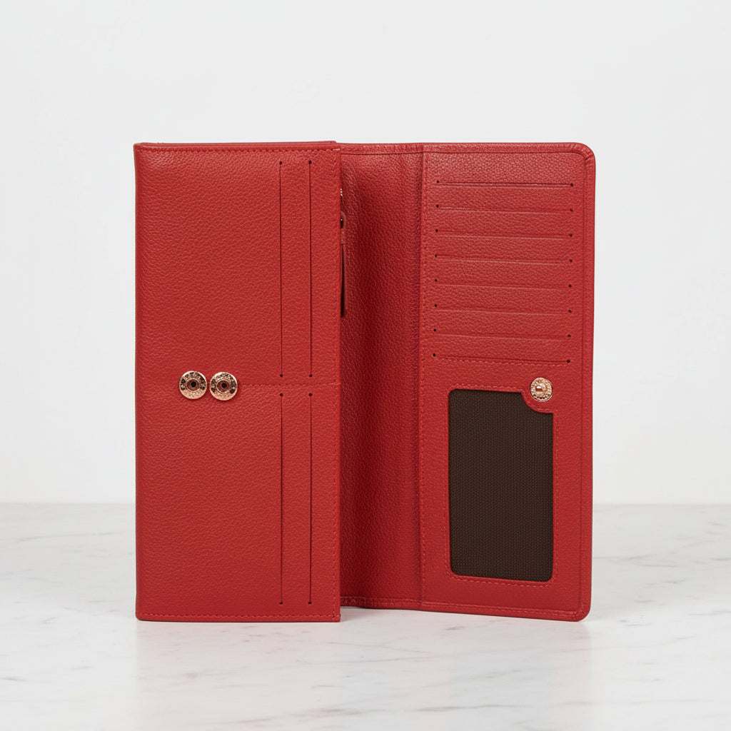 Large Red Leather Purse