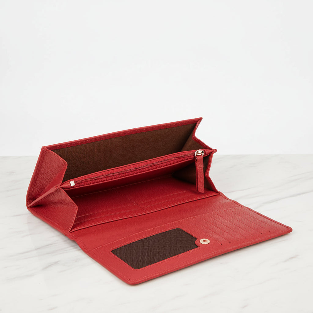 Large Red Leather Purse