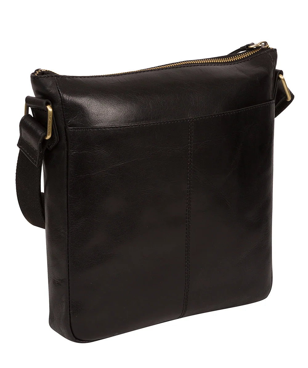 Large Black Leather Crossbody Bag