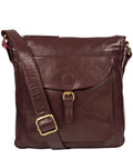 Large Purple Plum Leather Crossbody Bag