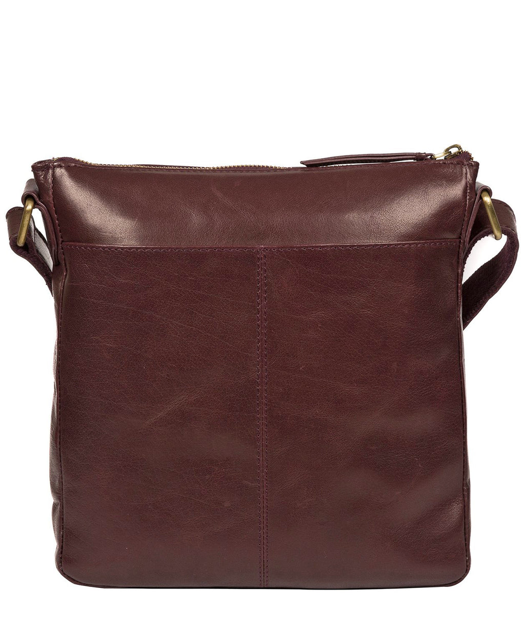 Large Purple Plum Leather Crossbody Bag