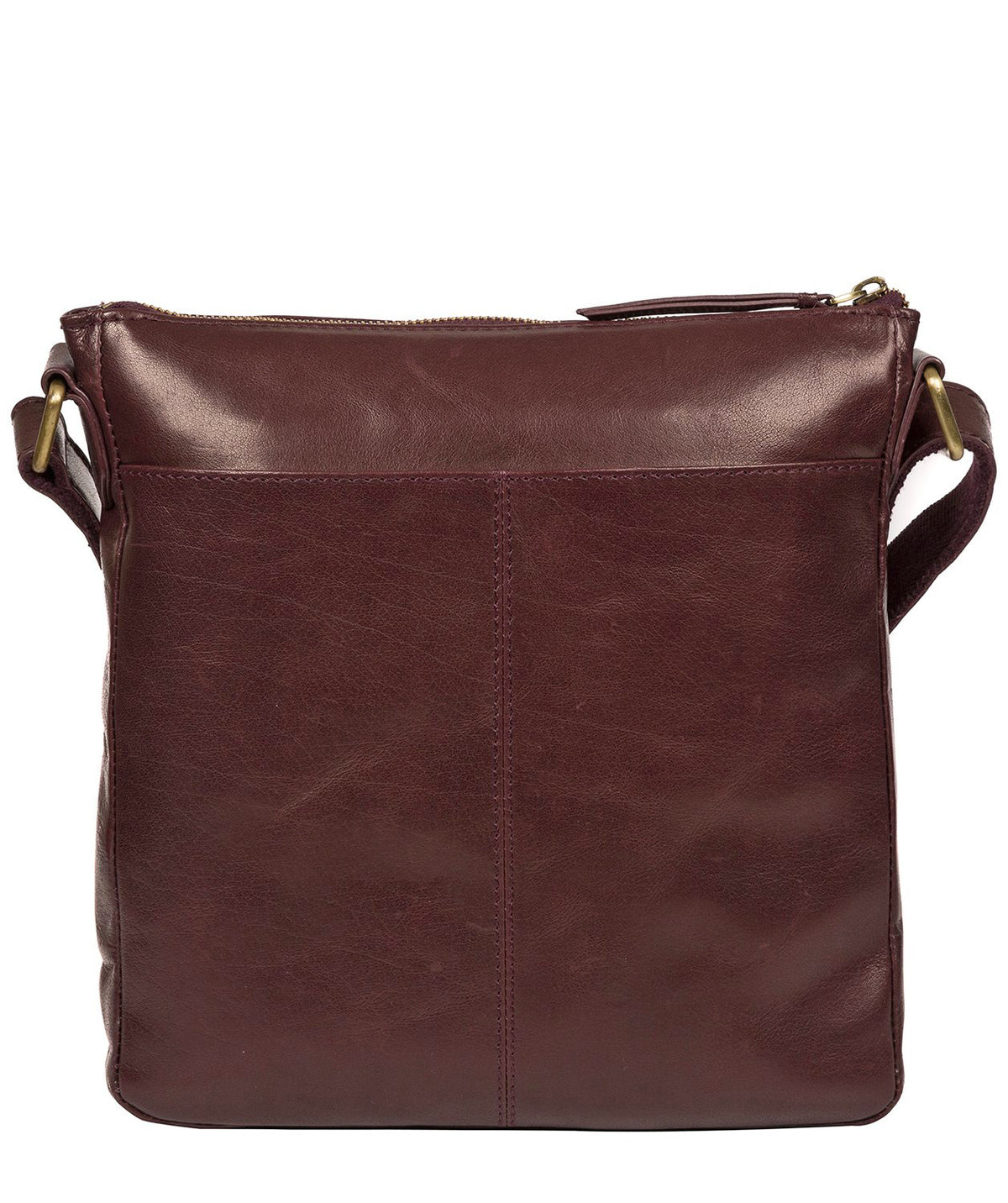 Large Purple Plum Leather Crossbody Bag