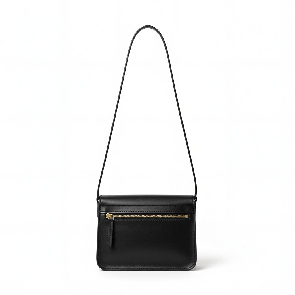 Small Black Leather Shoulder Bag, Clutch Bag, Cross Body Bag