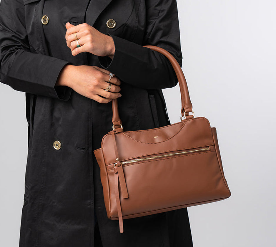 Brown Leather Shoulder Bag, Tote Bag