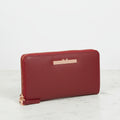 Large Burgundy Zip-Around Leather Purse
