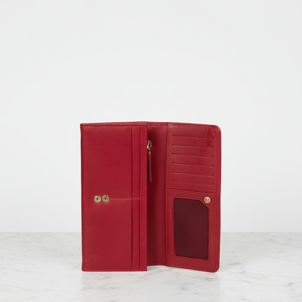 Large Red Leather Purse