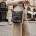 Oriano Black Leather Cross Body Bag, Shoulder Bag