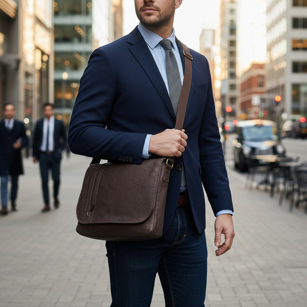 Brown Leather Messenger Bag
