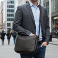 Dark Brown Leather Messenger Bag