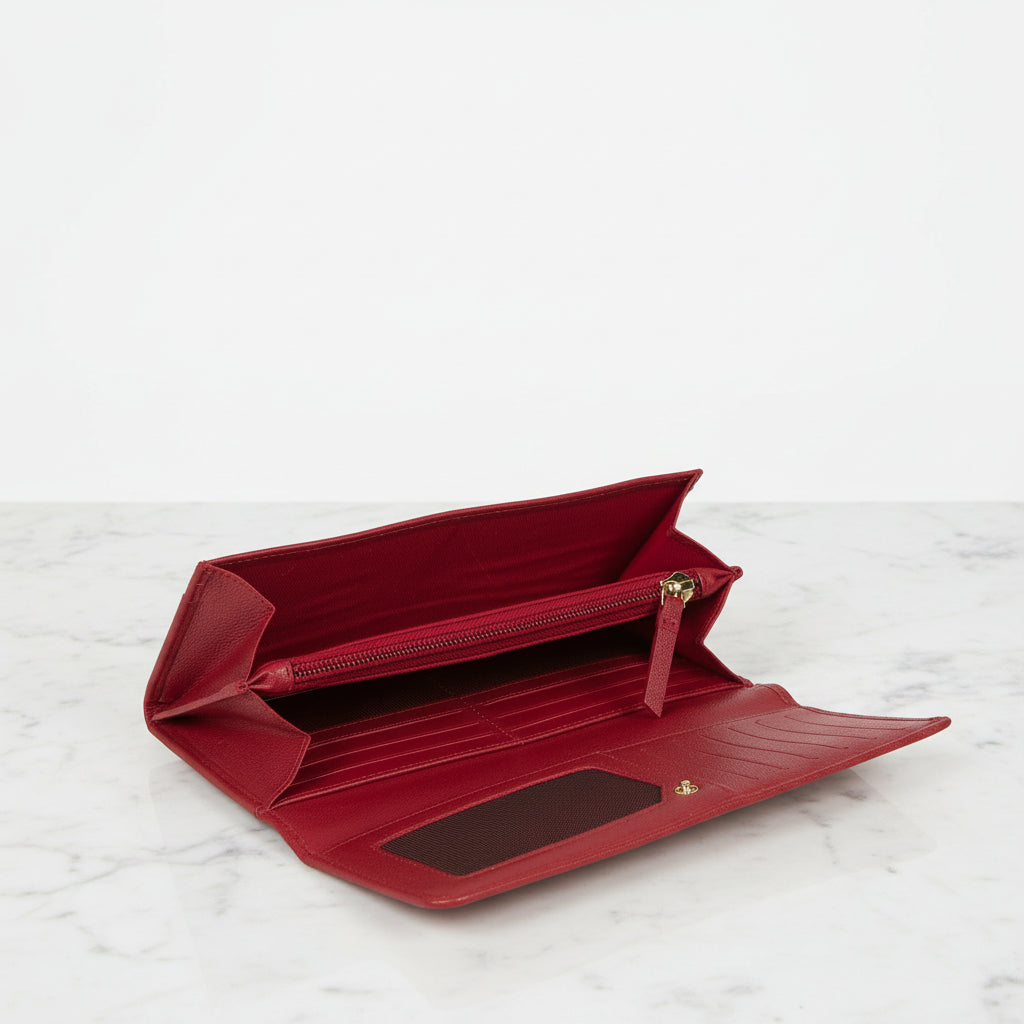Large Red Leather Purse
