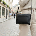 Rowallan Small Black Leather Cross Body, Shoulder Bag, Clutch Bag