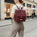 Large Burgundy Leather Backpack