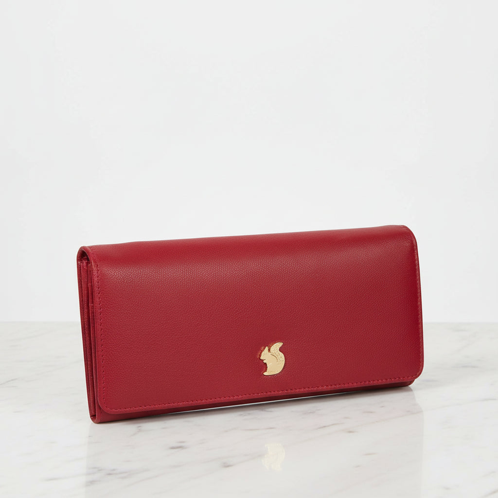 Large Red Leather Purse