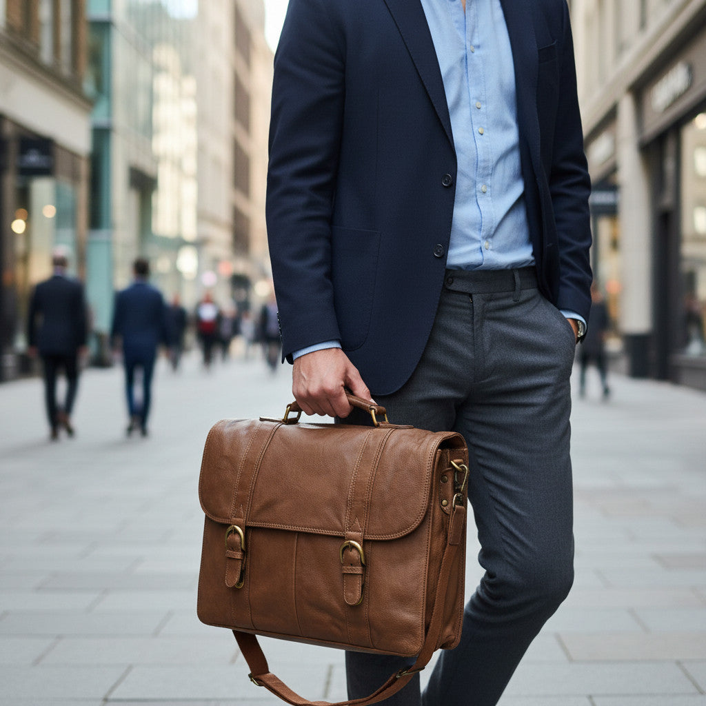 Brown Leather Briefcase, Shoulder Bag