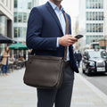 Dark Brown Leather Messenger Bag
